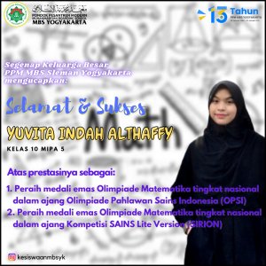 Read more about the article Buah Ketekunan, Dua Santriwati MBS Raih Medali Emas & Perak di Olimpiade SAINS Nasional