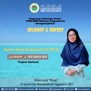 Read more about the article Ananda Syafa Azmi Juara 1 Lomba Puisi Bahasa Arab