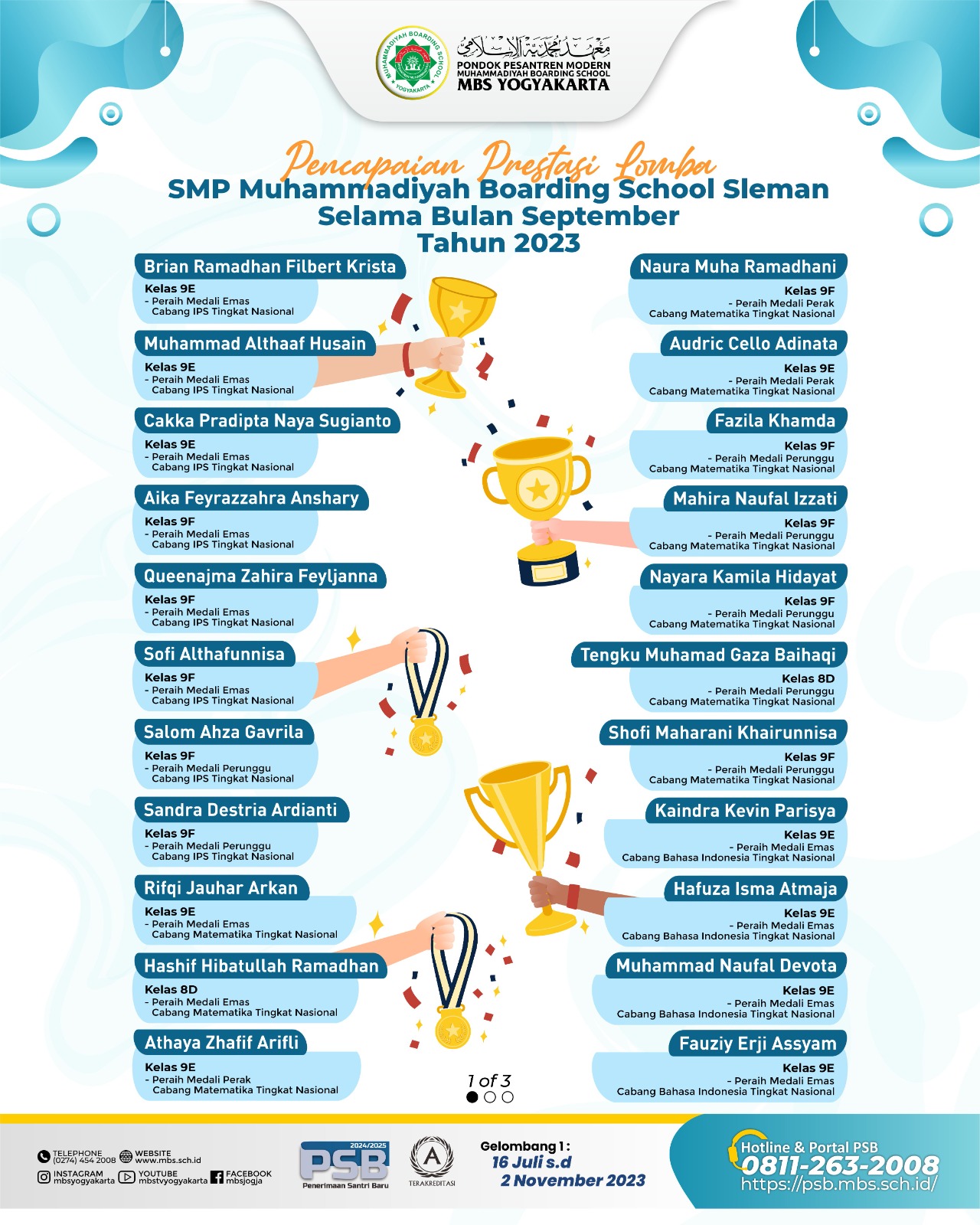 Read more about the article Bulan September, Santri MBS Panen Prestasi